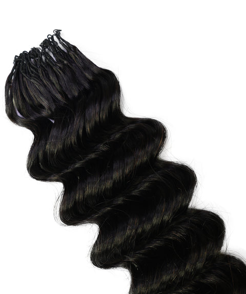 LUXLUXE Deep Wave Real Human Crochet Hair Extensions 40 Strands - Natural  & Natural Black 14 16 & 18 Inch with weights 40g 45g & 50g Knotless Pre Separated Feather Wavy Hairpiece for Women