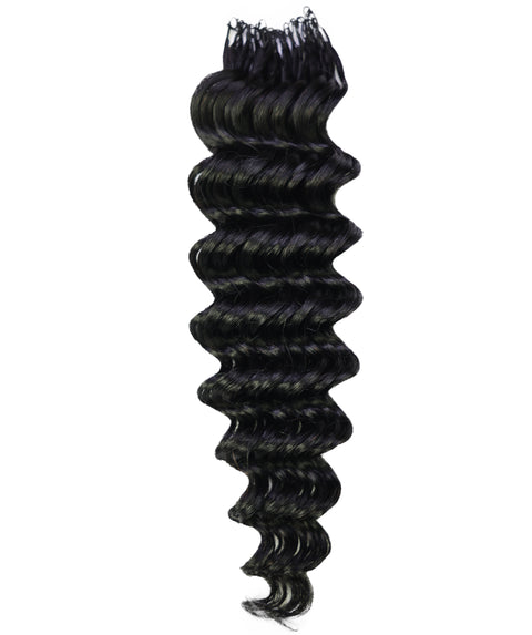 LUXLUXE Deep Wave Real Human Crochet Hair Extensions 40 Strands - Natural  & Natural Black 14 16 & 18 Inch with weights 40g 45g & 50g Knotless Pre Separated Feather Wavy Hairpiece for Women