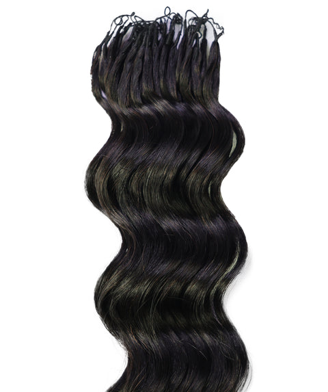 LUXLUXE Loose Deep Real Human Crochet Hair Extensions 40 Strands - Natural  & Natural Black 14 16 & 18 Inch with weights 40g 45g & 50g Knotless Pre Separated Feather Line Lightweight Texture Wavy Hairpiece for Women