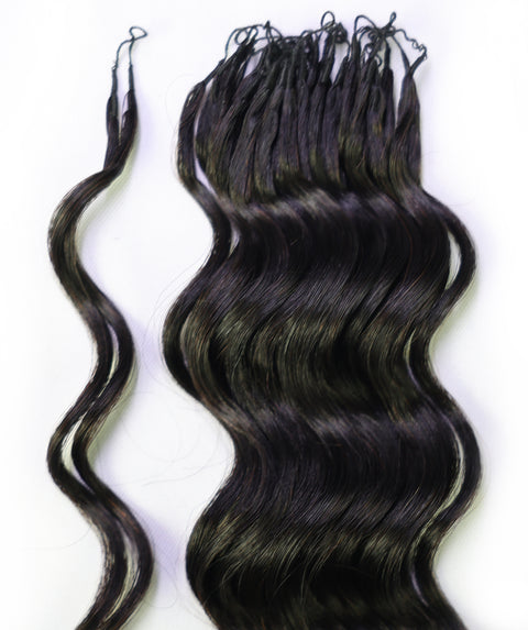 LUXLUXE Loose Deep Real Human Crochet Hair Extensions 40 Strands - Natural  & Natural Black 14 16 & 18 Inch with weights 40g 45g & 50g Knotless Pre Separated Feather Line Lightweight Texture Wavy Hairpiece for Women