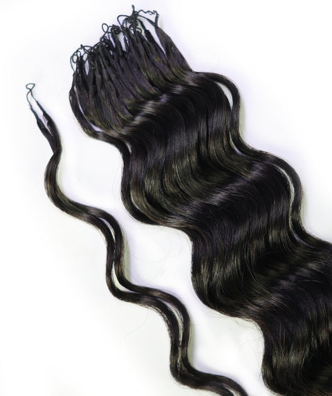 LUXLUXE Loose Deep Real Human Crochet Hair Extensions 40 Strands - Natural  & Natural Black 14 16 & 18 Inch with weights 40g 45g & 50g Knotless Pre Separated Feather Line Lightweight Texture Wavy Hairpiece for Women