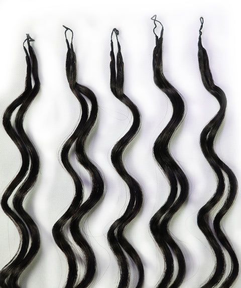 LUXLUXE Loose Deep Real Human Crochet Hair Extensions 40 Strands - Natural  & Natural Black 14 16 & 18 Inch with weights 40g 45g & 50g Knotless Pre Separated Feather Line Lightweight Texture Wavy Hairpiece for Women