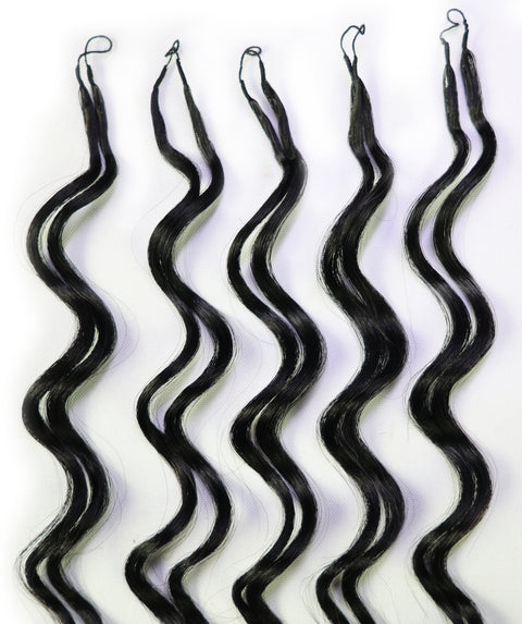 LUXLUXE Loose Deep Real Human Crochet Hair Extensions 40 Strands - Natural  & Natural Black 14 16 & 18 Inch with weights 40g 45g & 50g Knotless Pre Separated Feather Line Lightweight Texture Wavy Hairpiece for Women
