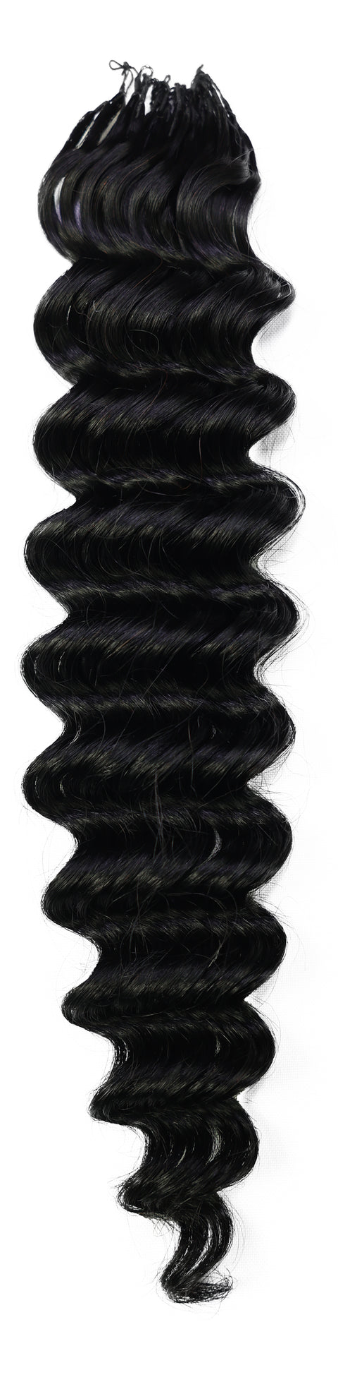 LUXLUXE Deep Wave Real Human Crochet Hair Extensions 40 Strands - Natural  & Natural Black 14 16 & 18 Inch with weights 40g 45g & 50g Knotless Pre Separated Feather Wavy Hairpiece for Women
