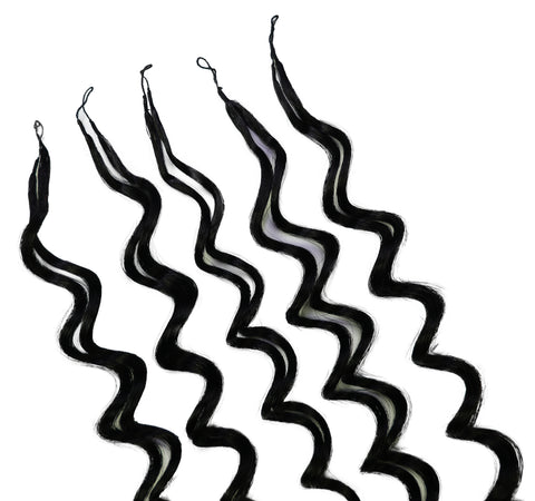 LUXLUXE Deep Wave Real Human Crochet Hair Extensions 40 Strands - Natural  & Natural Black 14 16 & 18 Inch with weights 40g 45g & 50g Knotless Pre Separated Feather Wavy Hairpiece for Women