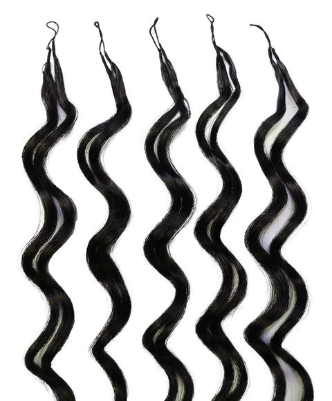LUXLUXE Loose Deep Real Human Crochet Hair Extensions 40 Strands - Natural  & Natural Black 14 16 & 18 Inch with weights 40g 45g & 50g Knotless Pre Separated Feather Line Lightweight Texture Wavy Hairpiece for Women
