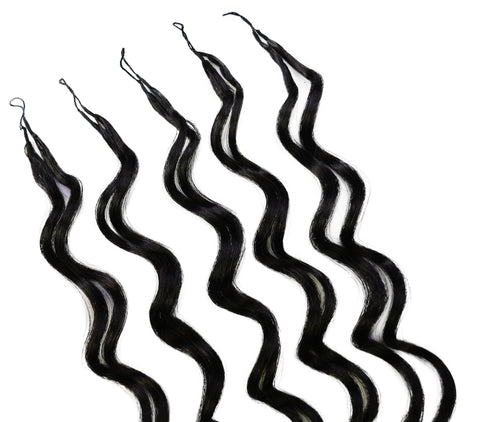 LUXLUXE Loose Deep Real Human Crochet Hair Extensions 40 Strands - Natural  & Natural Black 14 16 & 18 Inch with weights 40g 45g & 50g Knotless Pre Separated Feather Line Lightweight Texture Wavy Hairpiece for Women