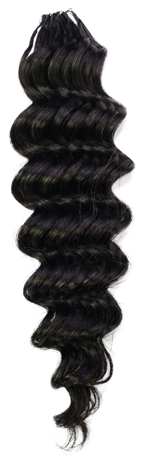 LUXLUXE Deep Wave Real Human Crochet Hair Extensions 40 Strands - Natural  & Natural Black 14 16 & 18 Inch with weights 40g 45g & 50g Knotless Pre Separated Feather Wavy Hairpiece for Women