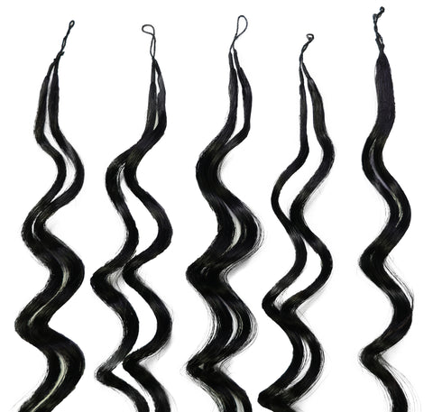 LUXLUXE Deep Wave Real Human Crochet Hair Extensions 40 Strands - Natural  & Natural Black 14 16 & 18 Inch with weights 40g 45g & 50g Knotless Pre Separated Feather Wavy Hairpiece for Women