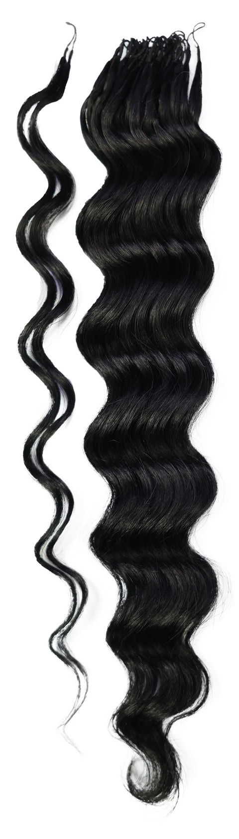 LUXLUXE Loose Deep Real Human Crochet Hair Extensions 40 Strands - Natural  & Natural Black 14 16 & 18 Inch with weights 40g 45g & 50g Knotless Pre Separated Feather Line Lightweight Texture Wavy Hairpiece for Women