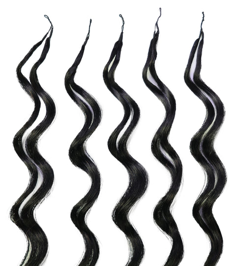 LUXLUXE Loose Deep Real Human Crochet Hair Extensions 40 Strands - Natural  & Natural Black 14 16 & 18 Inch with weights 40g 45g & 50g Knotless Pre Separated Feather Line Lightweight Texture Wavy Hairpiece for Women