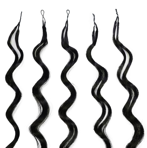 LUXLUXE Loose Deep Real Human Crochet Hair Extensions 40 Strands - Natural  & Natural Black 14 16 & 18 Inch with weights 40g 45g & 50g Knotless Pre Separated Feather Line Lightweight Texture Wavy Hairpiece for Women