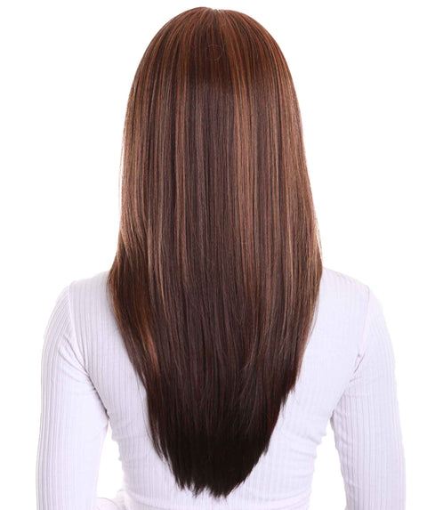 Kiya Carmel Brown Blend Long Bob Lace Front Wig