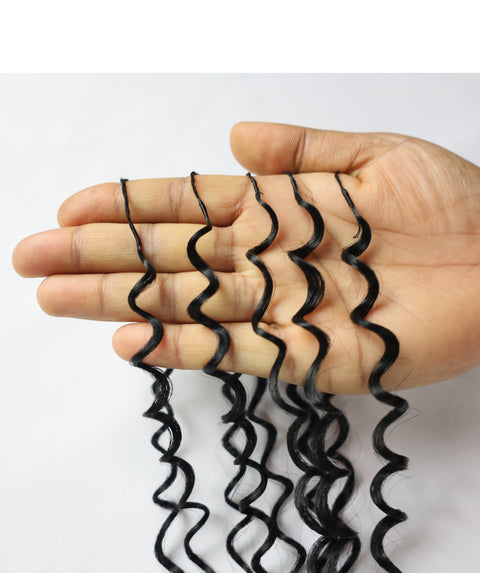 LUXLUXE Water Curl Synthetic Crochet Hair Extensions – Available in 14"  78g 18" 100g & 22" 120g Pre Separated 100 Strands Feather Hairpiece for Natural Bouncy Curls