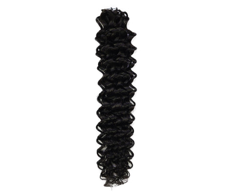 LUXLUXE Water Wave Braids Pre Looped Long Human Hair Extensions 40 Strands - Natural & Natural Black 14,16 & 18 Inch with weights 40g 45g & 50g Deep Curly Feather Braiding Hairpiece