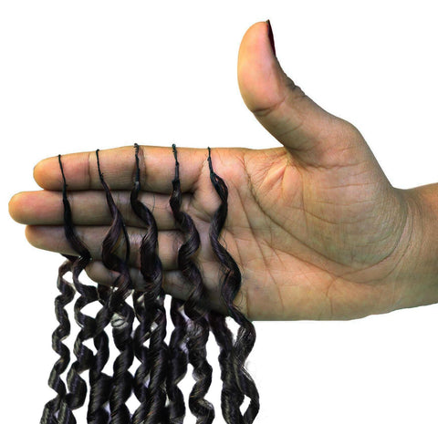 LUXLUXE Knotless Pixie Curly Raw Crochet Natural Human Hair Extensions - 14" 40g 16" 45g & 18" 50g Pre Separated 40 Strands Feather Hairpiece for Women