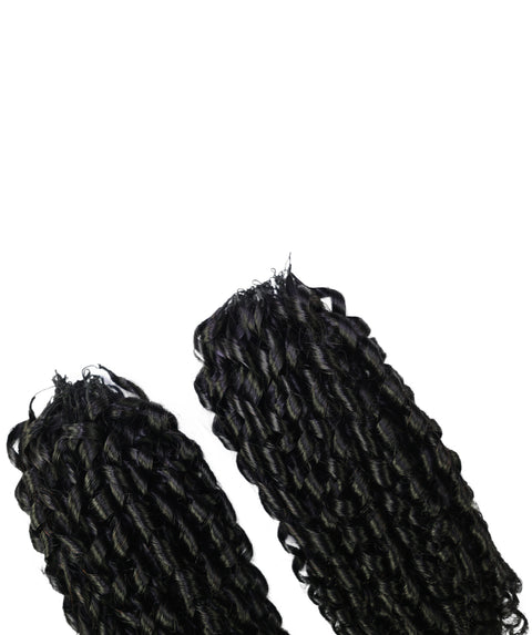 LUXLUXE Knotless Pixie Curly Raw Crochet Natural Human Hair Extensions - 14" 40g 16" 45g & 18" 50g Pre Separated 40 Strands Feather Hairpiece for Women