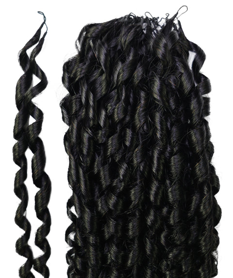 LUXLUXE Knotless Pixie Curly Raw Crochet Natural Human Hair Extensions - 14" 40g 16" 45g & 18" 50g Pre Separated 40 Strands Feather Hairpiece for Women