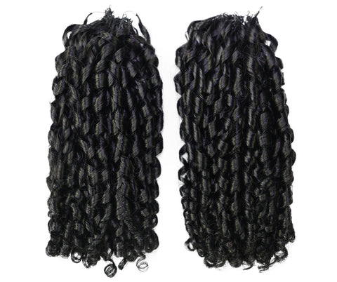 LUXLUXE Knotless Pixie Curly Raw Crochet Natural Human Hair Extensions - 14" 40g 16" 45g & 18" 50g Pre Separated 40 Strands Feather Hairpiece for Women
