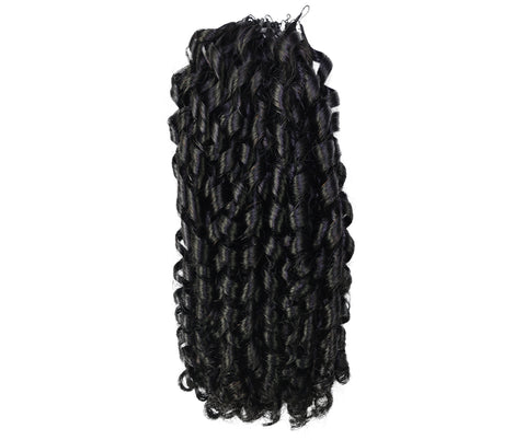 LUXLUXE Knotless Pixie Curly Raw Crochet Natural Human Hair Extensions - 14" 40g 16" 45g & 18" 50g Pre Separated 40 Strands Feather Hairpiece for Women