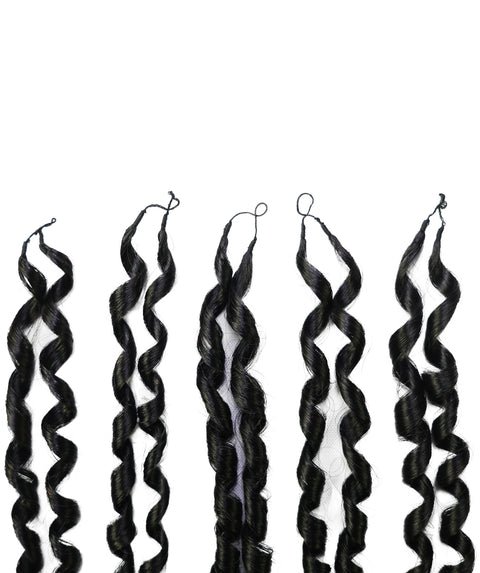 LUXLUXE Knotless Pixie Curly Raw Crochet Natural Human Hair Extensions - 14" 40g 16" 45g & 18" 50g Pre Separated 40 Strands Feather Hairpiece for Women