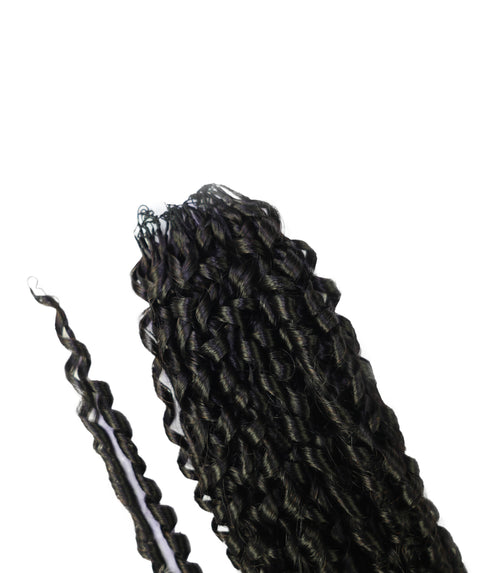 LUXLUXE Knotless Pixie Curly Raw Crochet Natural Human Hair Extensions - 14" 40g 16" 45g & 18" 50g Pre Separated 40 Strands Feather Hairpiece for Women