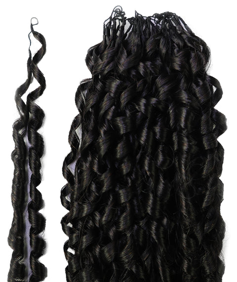 LUXLUXE Knotless Pixie Curly Raw Crochet Natural Human Hair Extensions - 14" 40g 16" 45g & 18" 50g Pre Separated 40 Strands Feather Hairpiece for Women