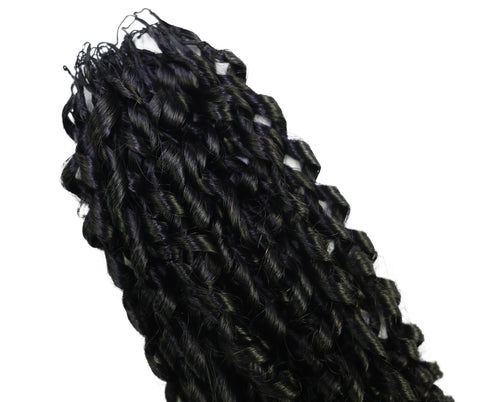 LUXLUXE Knotless Pixie Curly Raw Crochet Natural Human Hair Extensions - 14" 40g 16" 45g & 18" 50g Pre Separated 40 Strands Feather Hairpiece for Women