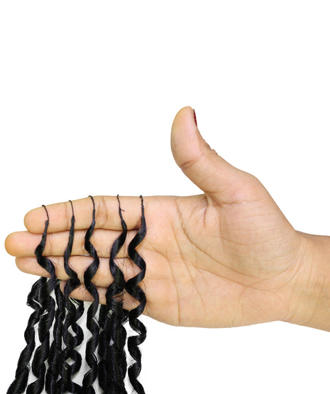 LUXLUXE Knotless Pixie Curly Raw Crochet Natural Human Hair Extensions - 14" 40g 16" 45g & 18" 50g Pre Separated 40 Strands Feather Hairpiece for Women