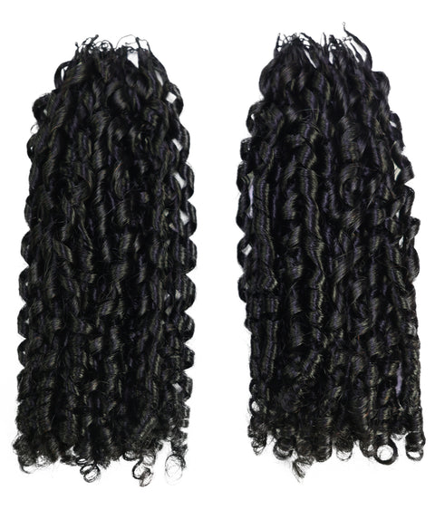 LUXLUXE Knotless Pixie Curly Raw Crochet Natural Human Hair Extensions - 14" 40g 16" 45g & 18" 50g Pre Separated 40 Strands Feather Hairpiece for Women