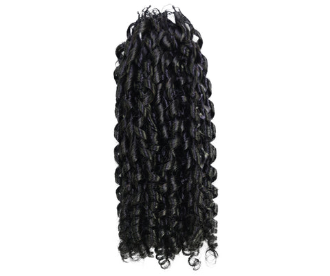 LUXLUXE Knotless Pixie Curly Raw Crochet Natural Human Hair Extensions - 14" 40g 16" 45g & 18" 50g Pre Separated 40 Strands Feather Hairpiece for Women