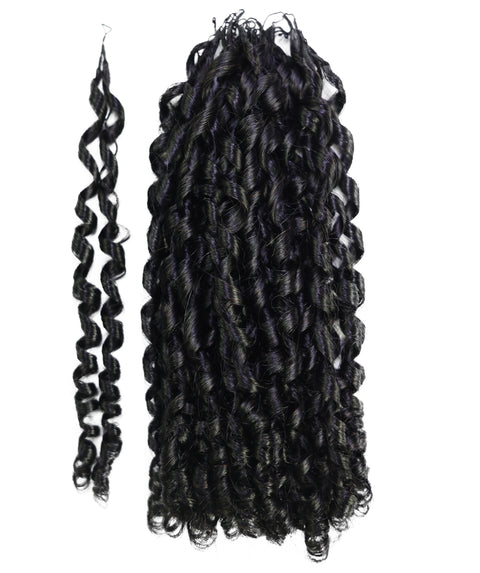 LUXLUXE Knotless Pixie Curly Raw Crochet Natural Human Hair Extensions - 14" 40g 16" 45g & 18" 50g Pre Separated 40 Strands Feather Hairpiece for Women
