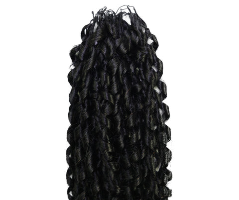 LUXLUXE Knotless Pixie Curly Raw Crochet Natural Human Hair Extensions - 14" 40g 16" 45g & 18" 50g Pre Separated 40 Strands Feather Hairpiece for Women