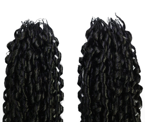 LUXLUXE Knotless Pixie Curly Raw Crochet Natural Human Hair Extensions - 14" 40g 16" 45g & 18" 50g Pre Separated 40 Strands Feather Hairpiece for Women