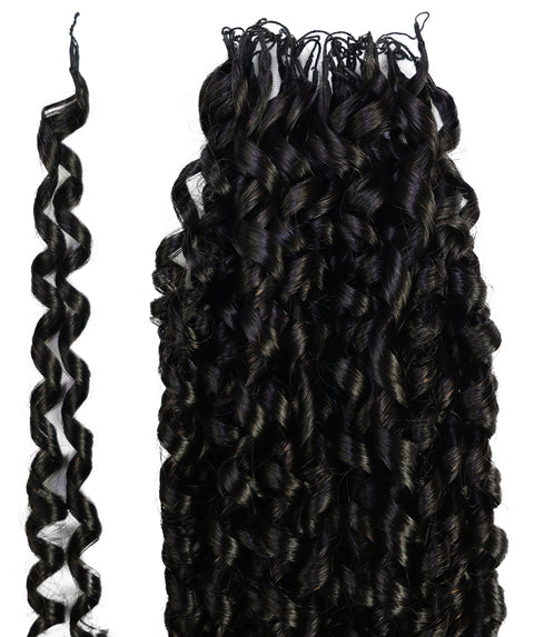 LUXLUXE Knotless Pixie Curly Raw Crochet Natural Human Hair Extensions - 14" 40g 16" 45g & 18" 50g Pre Separated 40 Strands Feather Hairpiece for Women