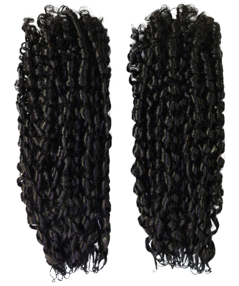 LUXLUXE Knotless Pixie Curly Raw Crochet Natural Human Hair Extensions - 14" 40g 16" 45g & 18" 50g Pre Separated 40 Strands Feather Hairpiece for Women