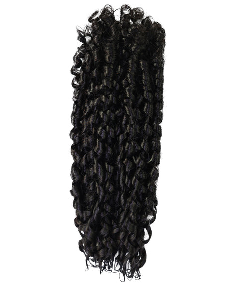 LUXLUXE Knotless Pixie Curly Raw Crochet Natural Human Hair Extensions - 14" 40g 16" 45g & 18" 50g Pre Separated 40 Strands Feather Hairpiece for Women