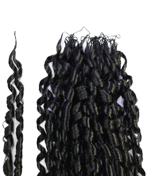LUXLUXE Knotless Pixie Curly Raw Crochet Natural Human Hair Extensions - 14" 40g 16" 45g & 18" 50g Pre Separated 40 Strands Feather Hairpiece for Women