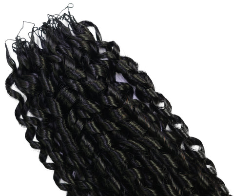 LUXLUXE Knotless Pixie Curly Raw Crochet Natural Human Hair Extensions - 14" 40g 16" 45g & 18" 50g Pre Separated 40 Strands Feather Hairpiece for Women