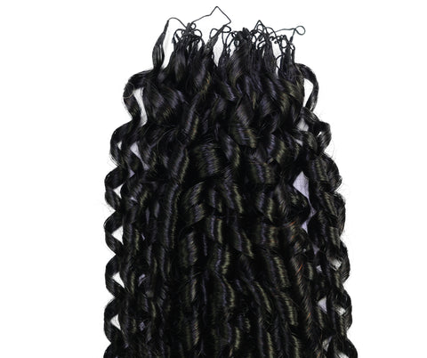 LUXLUXE Knotless Pixie Curly Raw Crochet Natural Human Hair Extensions - 14" 40g 16" 45g & 18" 50g Pre Separated 40 Strands Feather Hairpiece for Women