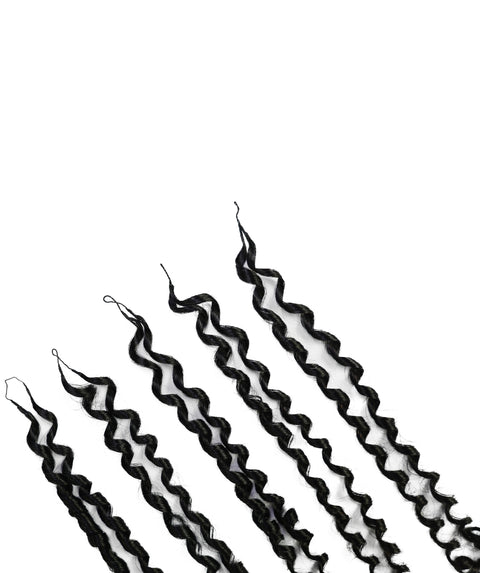 LUXLUXE Knotless Pixie Curly Raw Crochet Natural Human Hair Extensions - 14" 40g 16" 45g & 18" 50g Pre Separated 40 Strands Feather Hairpiece for Women