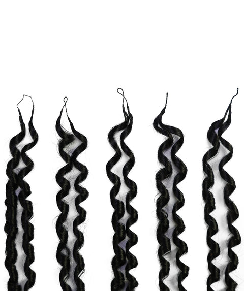 LUXLUXE Knotless Pixie Curly Raw Crochet Natural Human Hair Extensions - 14" 40g 16" 45g & 18" 50g Pre Separated 40 Strands Feather Hairpiece for Women