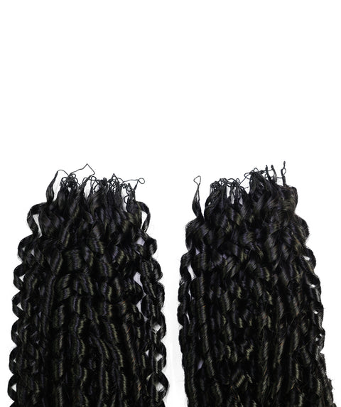 LUXLUXE Knotless Pixie Curly Raw Crochet Natural Human Hair Extensions - 14" 40g 16" 45g & 18" 50g Pre Separated 40 Strands Feather Hairpiece for Women