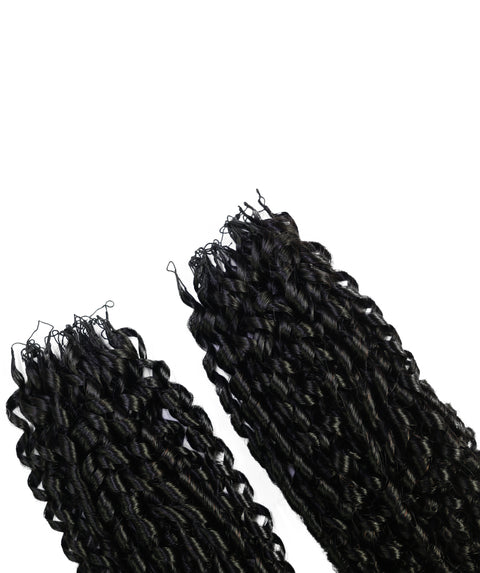 LUXLUXE Knotless Pixie Curly Raw Crochet Natural Human Hair Extensions - 14" 40g 16" 45g & 18" 50g Pre Separated 40 Strands Feather Hairpiece for Women