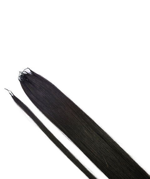 LUXLUXE Knotless Silk Straight Crochet Human Hair Extensions - Natural Black 14" 40g 16" 45g & 18" 50g Pre Separated 40 Strands Feather hairpiece for Women