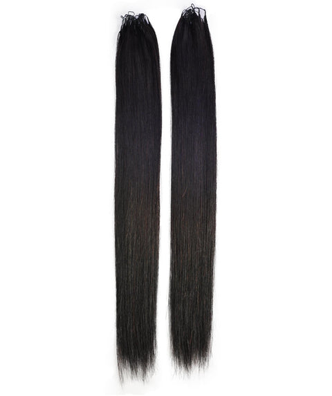 LUXLUXE Knotless Silk Straight Crochet Human Hair Extensions - Natural Black 14" 40g 16" 45g & 18" 50g Pre Separated 40 Strands Feather hairpiece for Women