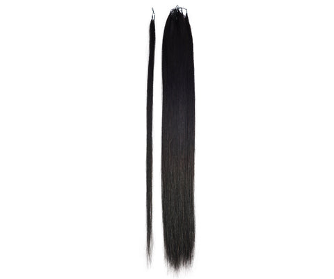 LUXLUXE Knotless Silk Straight Crochet Human Hair Extensions - Natural Black 14" 40g 16" 45g & 18" 50g Pre Separated 40 Strands Feather hairpiece for Women