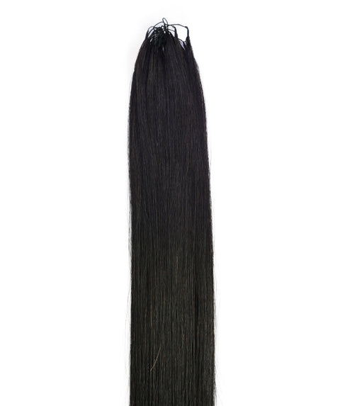 LUXLUXE Knotless Silk Straight Crochet Human Hair Extensions - Natural Black 14" 40g 16" 45g & 18" 50g Pre Separated 40 Strands Feather hairpiece for Women