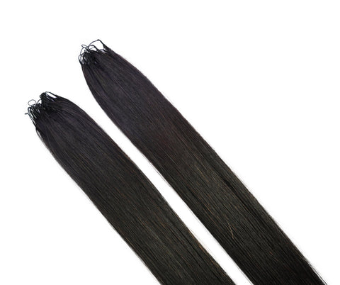 LUXLUXE Knotless Silk Straight Crochet Human Hair Extensions - Natural Black 14" 40g 16" 45g & 18" 50g Pre Separated 40 Strands Feather hairpiece for Women