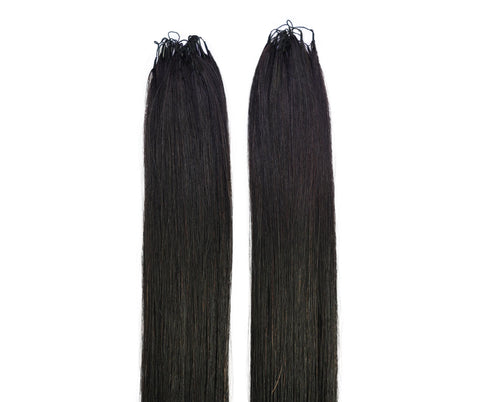 LUXLUXE Knotless Silk Straight Crochet Human Hair Extensions - Natural Black 14" 40g 16" 45g & 18" 50g Pre Separated 40 Strands Feather hairpiece for Women